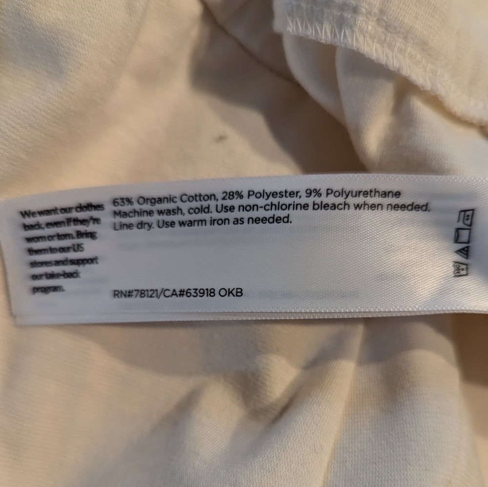EILEEN FISHER Organic Cotton Blend Knit Pants Medium Cream - Picture 6 of 9